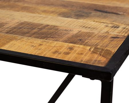 Table de bar en bois exotique et métal "Jack"
