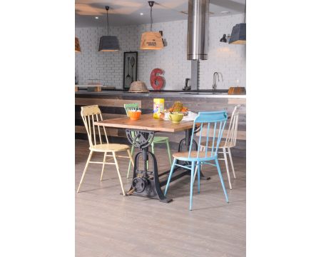 Table réglable pieds industriels en 150 cm "Manivelle"