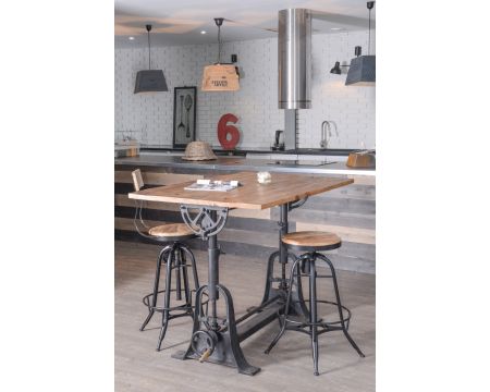 Table réglable pieds industriels en 150 cm "Manivelle"
