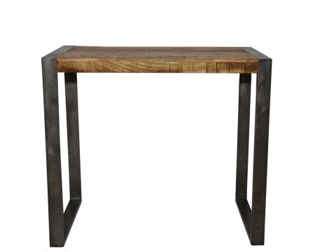 Table de bar style industriel bois et métal 150x70 cm "New York"