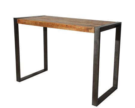 Table de bar style industriel bois et métal 150x70 cm "New York"