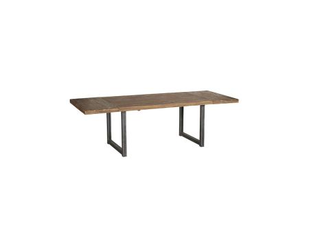 Table rectangulaire 160 teck massif naturel recyclé avec 2 allonges Casita  "WALES"