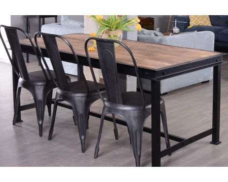 Table de repas métal et bois massif en 180 cm "IPN"