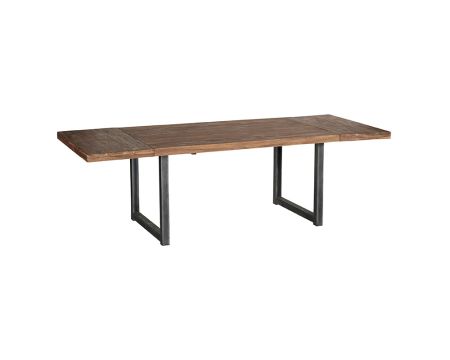 Table rectangulaire 160 teck massif naturel recyclé avec 2 allonges Casita  "WALES"