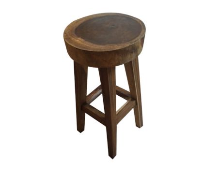 Tabouret haut en racine de teck modèle unique "Farmer"
