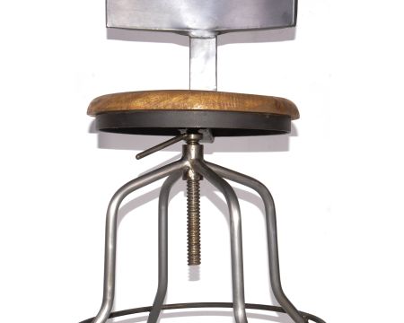 Tabouret de bar industriel réglable "Atelier grey"