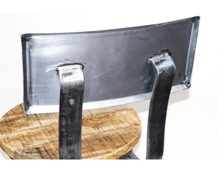 Chaise pour îlot métal et bois "Atelier grey" style indus