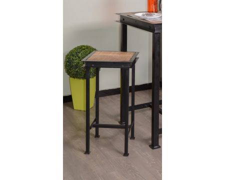 Tabouret de bar industriel en métal et bois "IPN"