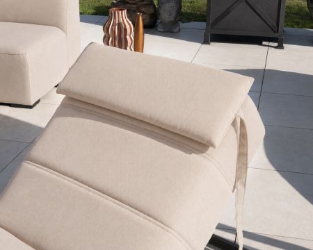 Têtière en tissu crème pour bain de soleil "Sunset Bay"