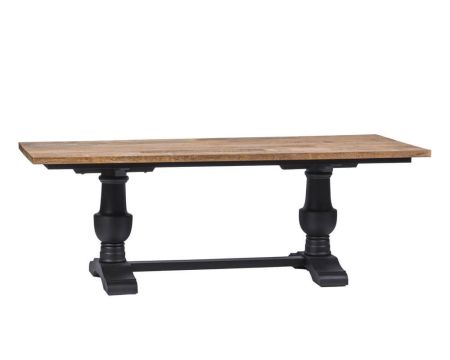 Table à dîner Shabby Chic Black bois de Damar et teck "Timeless" 260cm