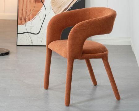 Chaise de repas design en tissu terracotta ultra confort " Amarello"