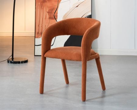 Chaise de repas design en tissu terracotta ultra confort " Amarello"