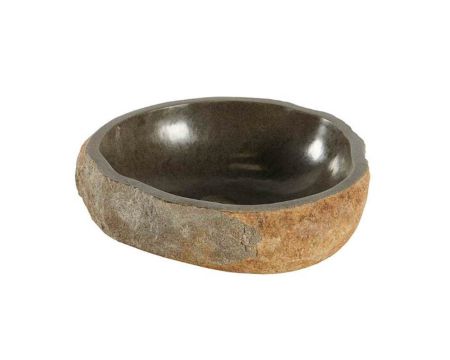 Vasque de salle bain à poser en pierre de rivière "Stone"