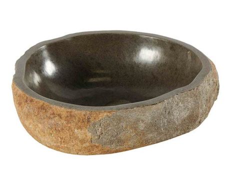 Vasque de salle bain à poser en pierre de rivière "Stone"