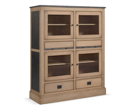 Vitrine 4 portes 2 bureaux coulissants "San Francisco" fer et bois