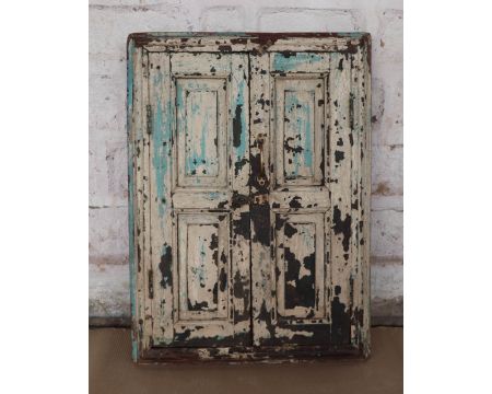Miroir secret avec volets indiens bois recyclé massif "Vieille Porte"