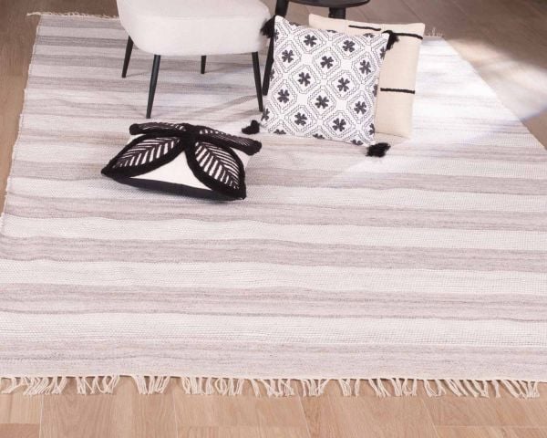 Grand tapis blanc et noir / Tapis pour salon / Tapis de zone