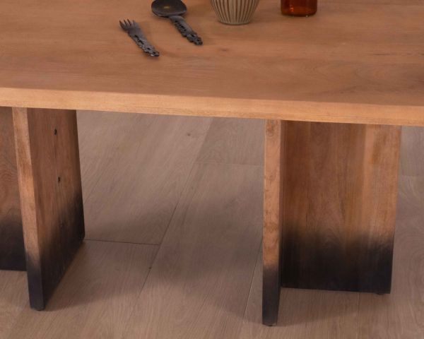 Ensemble de table de jardin rectangulaire (200x100 cm) en bois