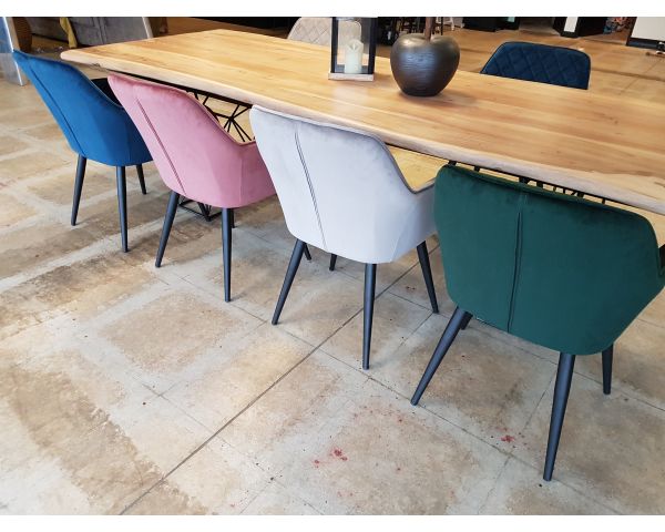 Chaise de repas accoudoir Bleu Pétrole "Sando"