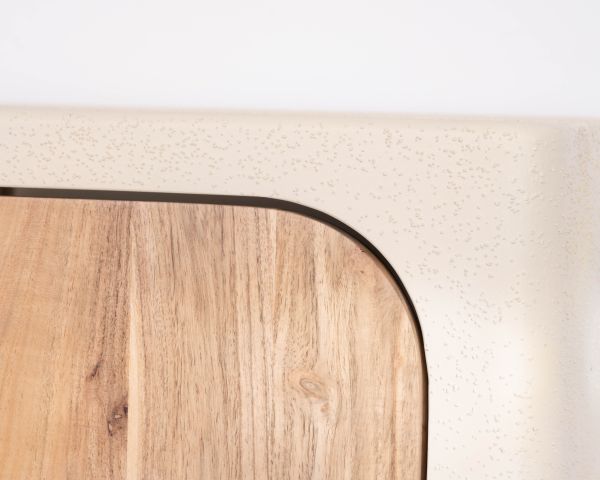 Meuble sous vasque 90 cm à suspendre "Miona" design organique aspect béton sablé