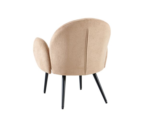 Fauteuil esprit scandinave en tissu duveteux beige "Luno"
