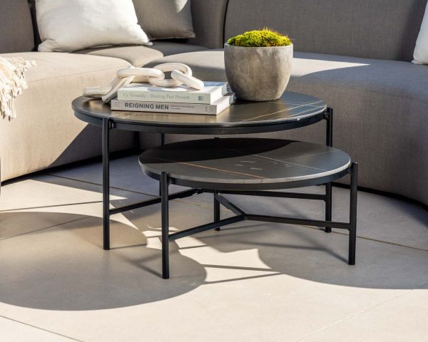 Table basse design noire plateau céramique Sokha Beach - 9607