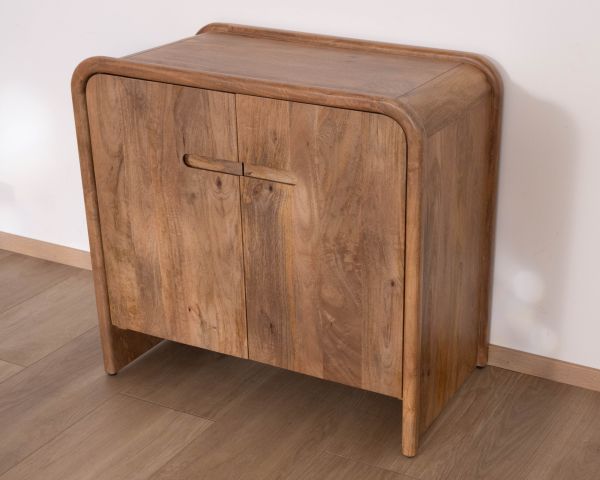 Meuble sous vasque 90 cm en manguier massif "Spelano" style néo-vintage