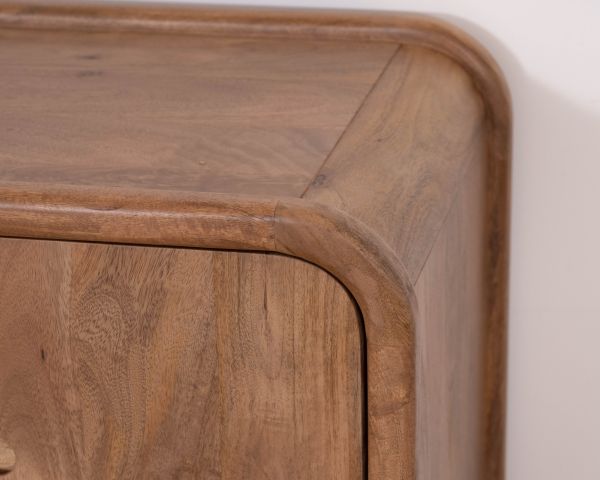 Meuble sous vasque 90 cm en manguier massif "Spelano" style néo-vintage