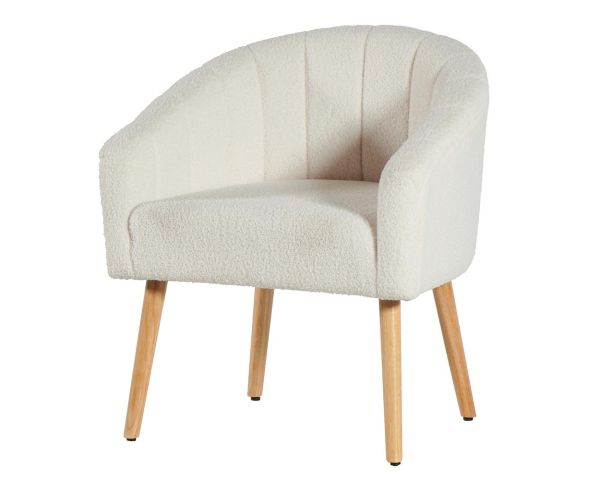 Fauteuil cocooning en tissu tout doux blanc "Alrow"