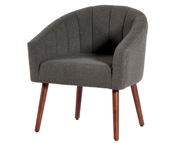 Fauteui style rétro chic gris foncé et bois "Alrow" Casita