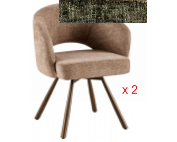 Lot de 2 chaises esprit newtro en tissu bouclettes blanc cassé et pieds métal noir "Sonate"