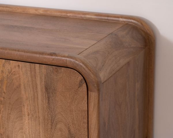 Meuble sous vasque double en manguier massif "Spelano" style néo-vintage 140 cm