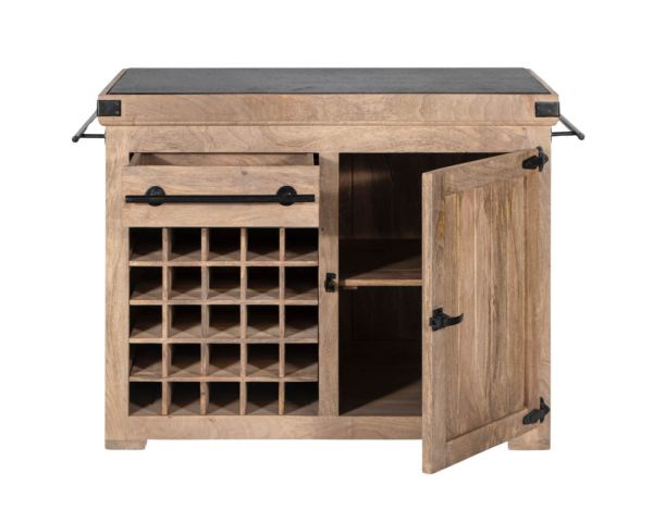 Meuble d'appoint - Range-bouteilles en bois exotique naturel