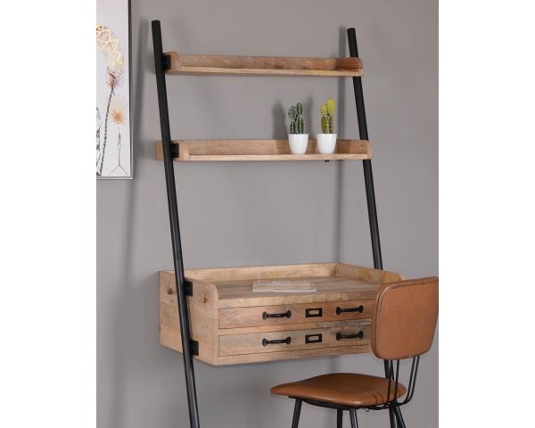 Belle Vous Organiseur de Bureau Effet Bois avec 2 Tiroirs Noirs - Boîte de  Rangement