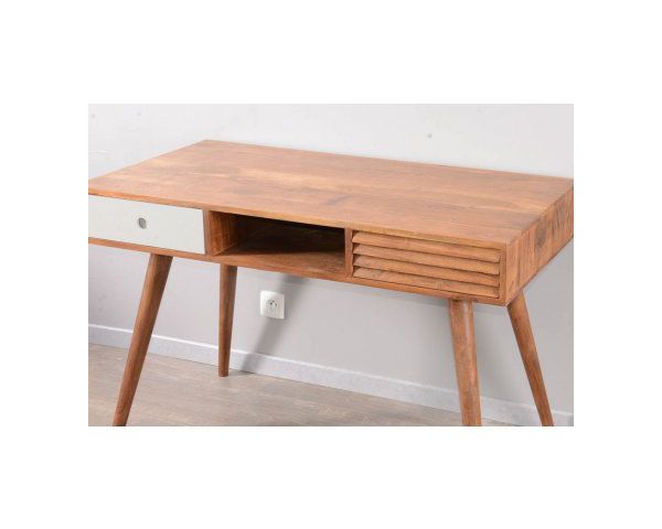 Bureau scandinave pieds compas vintage - Factory Vintage