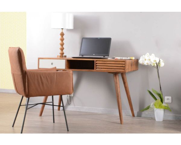 Bureau avec rangement blanc Melo