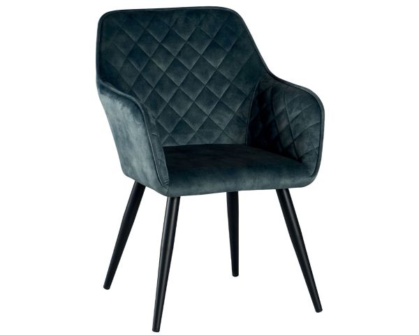 Chaise de repas accoudoir Bleu Pétrole "Sando"