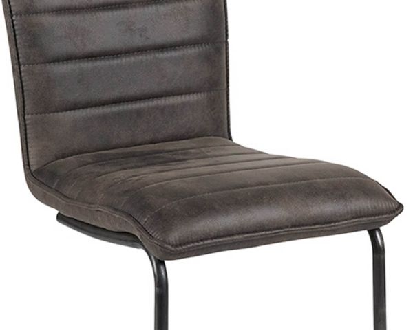 Chaise salle à manger tissu jeans anthracite (lot de 2), Chaises