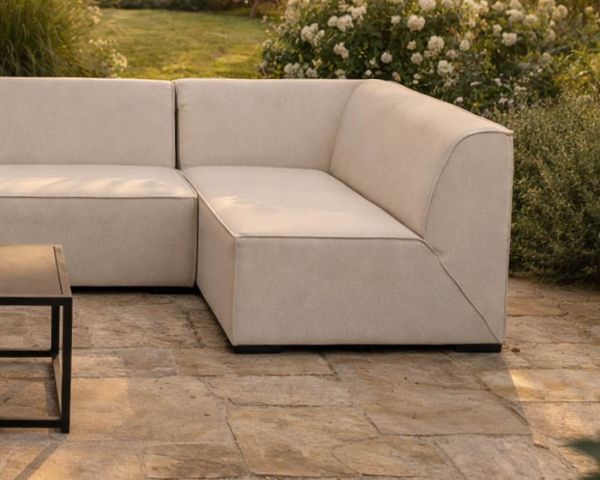 Canapé outdoor en 2 modules "Sunset Bay" tissu spécial extérieur crème