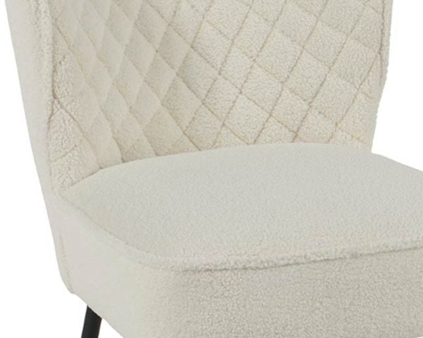 Fauteuil scandinave blanc en tissu dossier large - Ester Référence : CD_F48C