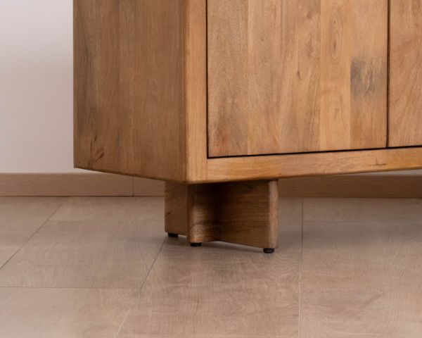 Buffet rétro en manguier massif avec tiroirs finition naturelle "Odely" 150 cm