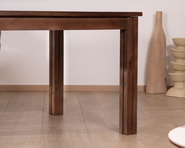 Table extensible en manguier massif teinte noyer "Sicora" 180 à  cm esprit zen