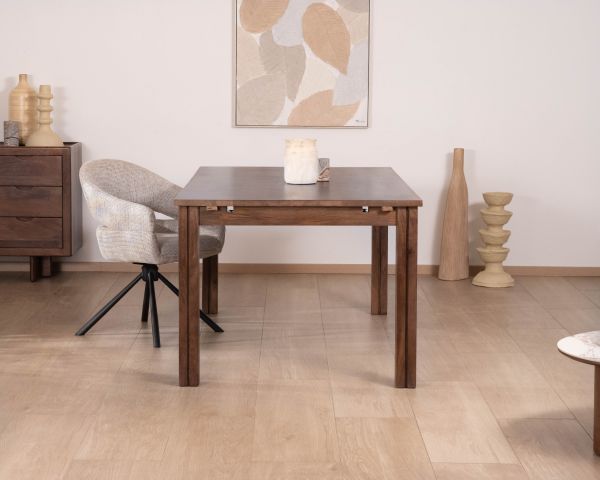 Table extensible en manguier massif teinte noyer "Sicora" 180 à  cm esprit zen