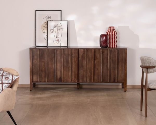 Enfilade esprit zen en manguier 180 cm « Sicora » teinte noyer