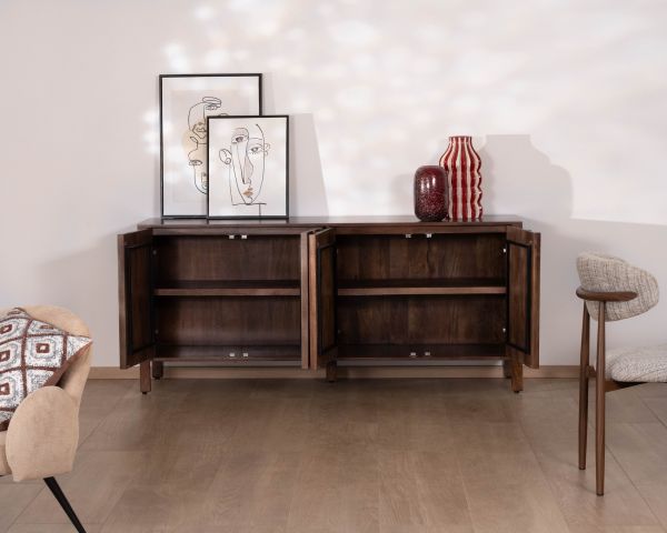 Enfilade esprit zen en manguier 180 cm « Sicora » teinte noyer