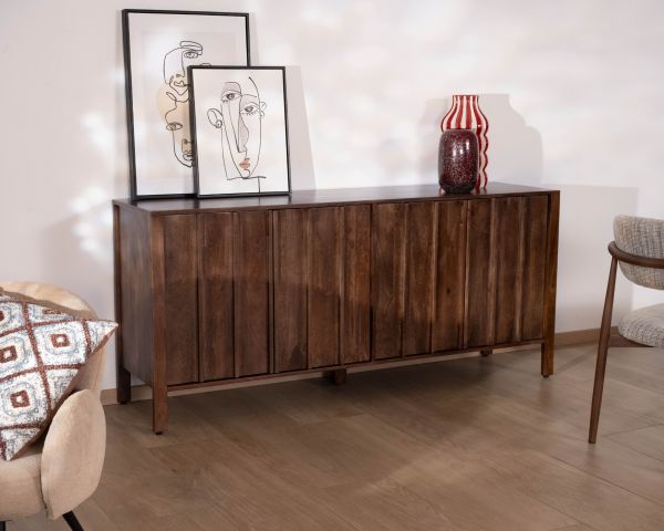Enfilade esprit zen en manguier 180 cm « Sicora » teinte noyer