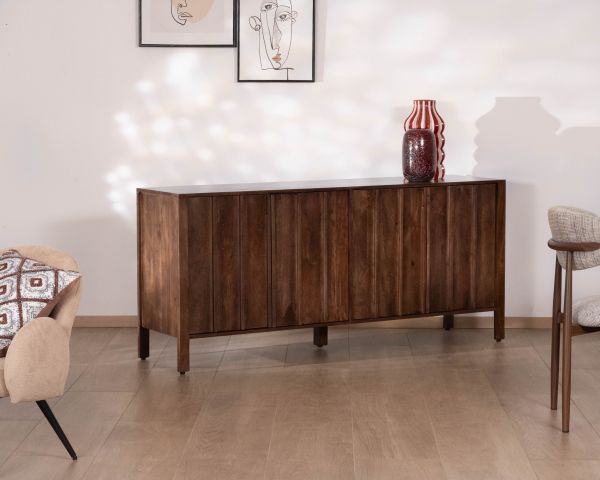 Enfilade esprit zen en manguier 180 cm « Sicora » teinte noyer