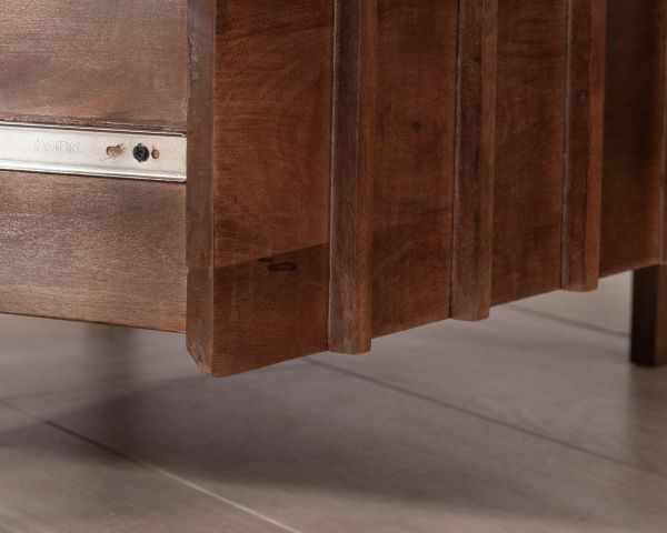 Table basse rectangulaire esprit zen en manguier teinte noyer "Sicora "