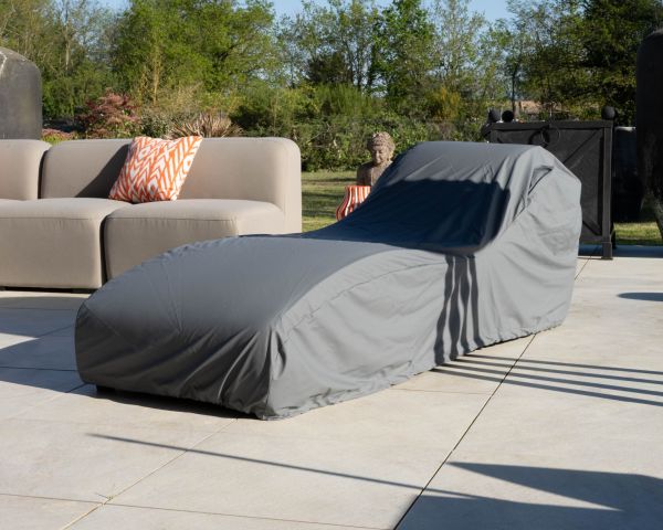 Bain de soleil 1 place design organique en tissu blanc spécial outdoor "Miroly bay"