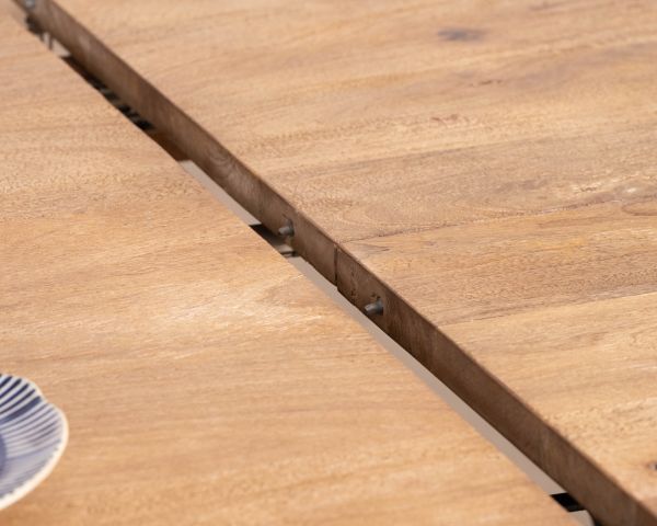Table de repas extensible 190-250 cm en manguier avec pieds étoile "Maestro"